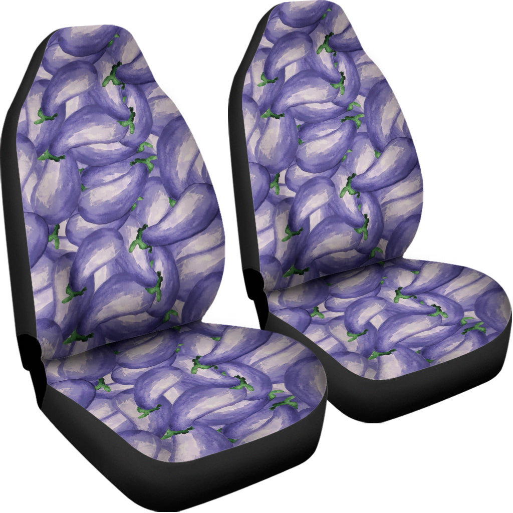 Watercolor Eggplant Print Universal Fit Car Seat Covers