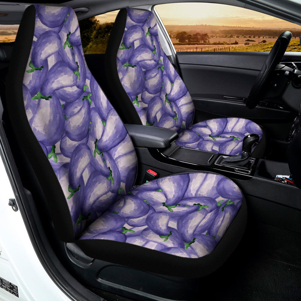 Watercolor Eggplant Print Universal Fit Car Seat Covers