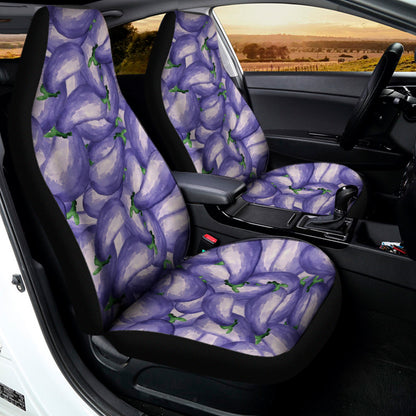 Watercolor Eggplant Print Universal Fit Car Seat Covers
