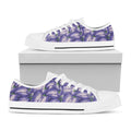 Watercolor Eggplant Print White Low Top Sneakers