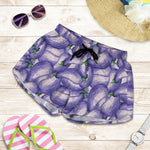 Watercolor Eggplant Print Women's Shorts