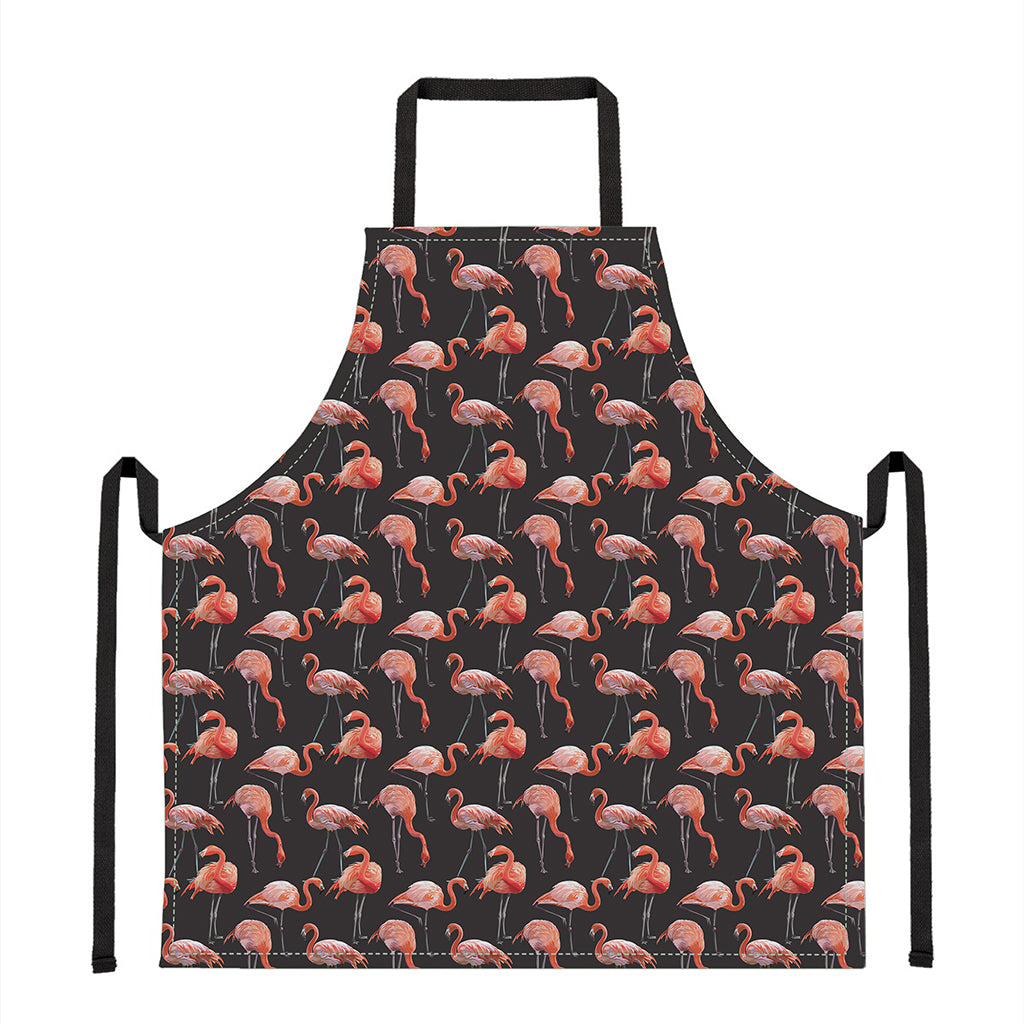Watercolor Flamingo Pattern Print Apron