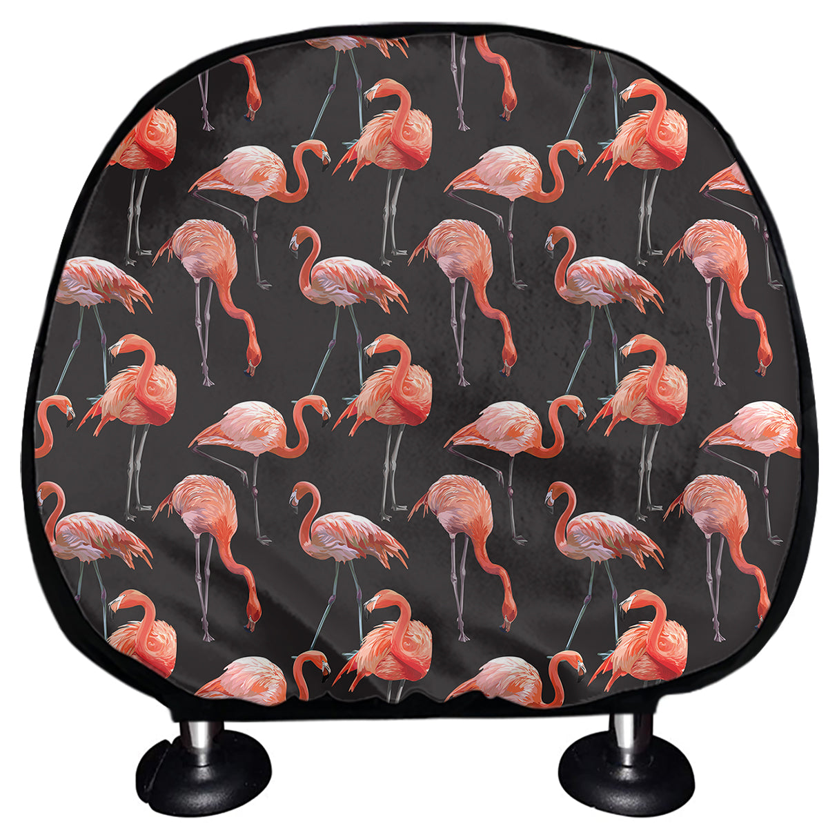 Watercolor Flamingo Pattern Print Car Headrest Covers