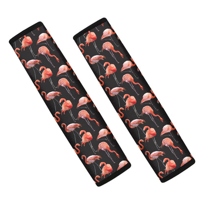 Watercolor Flamingo Pattern Print Car Seat Belt Covers