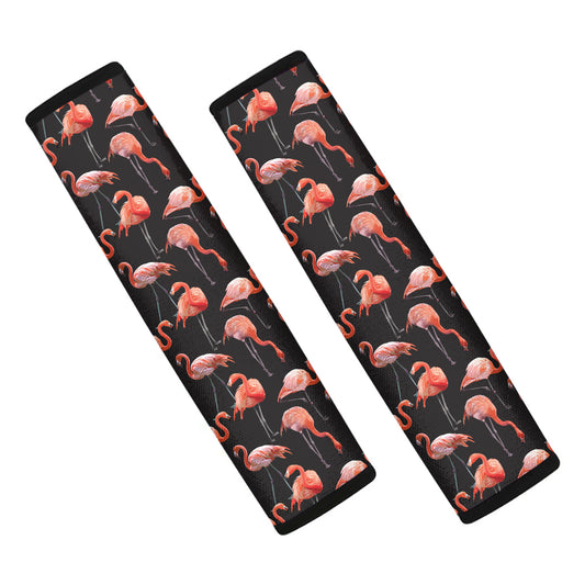 Watercolor Flamingo Pattern Print Car Seat Belt Covers