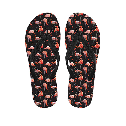 Watercolor Flamingo Pattern Print Flip Flops