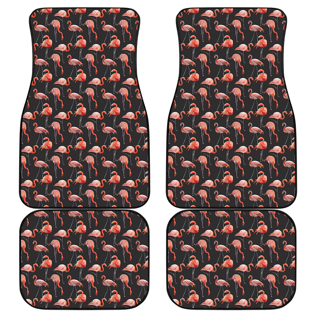 Watercolor Flamingo Pattern Print Front and Back Car Floor Mats