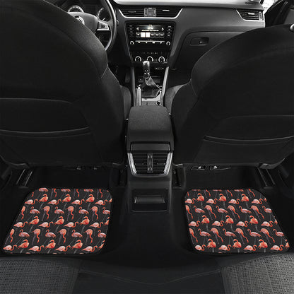Watercolor Flamingo Pattern Print Front and Back Car Floor Mats