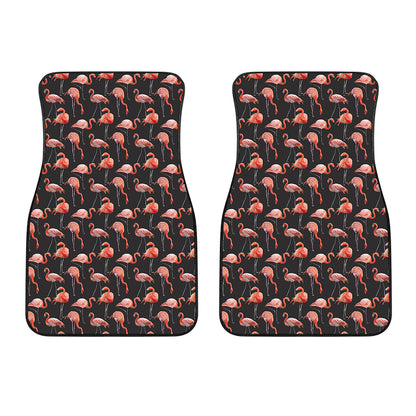 Watercolor Flamingo Pattern Print Front Car Floor Mats