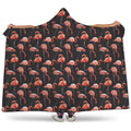 Watercolor Flamingo Pattern Print Hooded Blanket