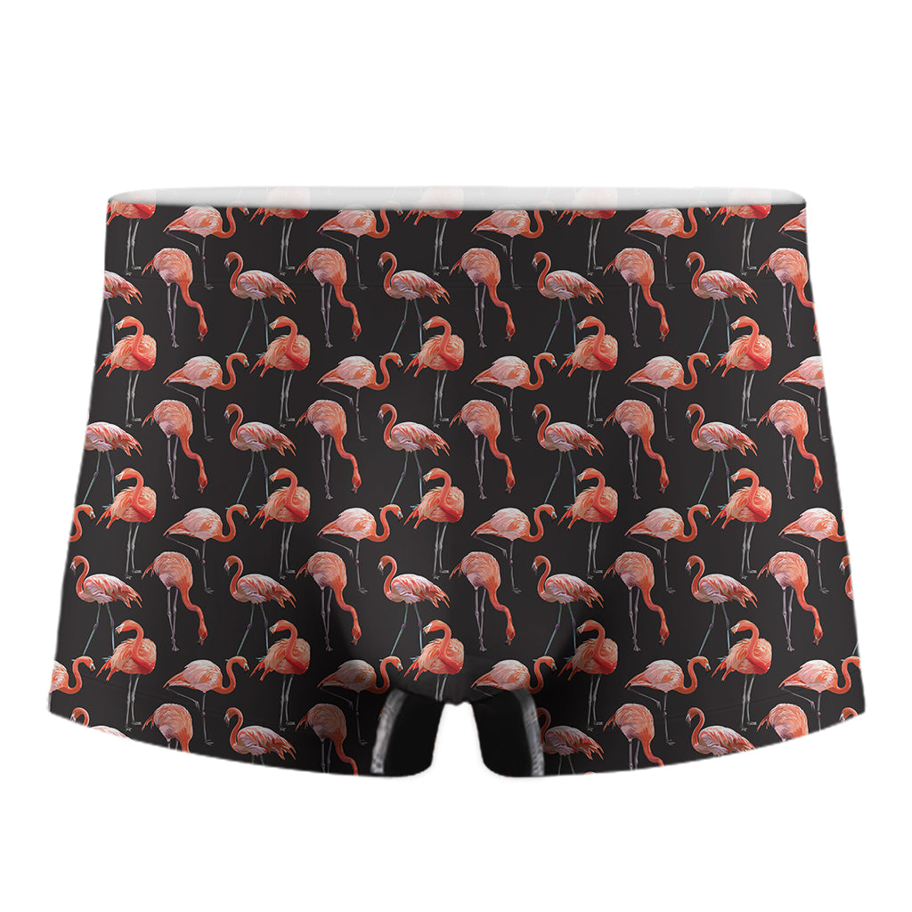 Watercolor Flamingo Pattern Print Men's Boxer Briefs
