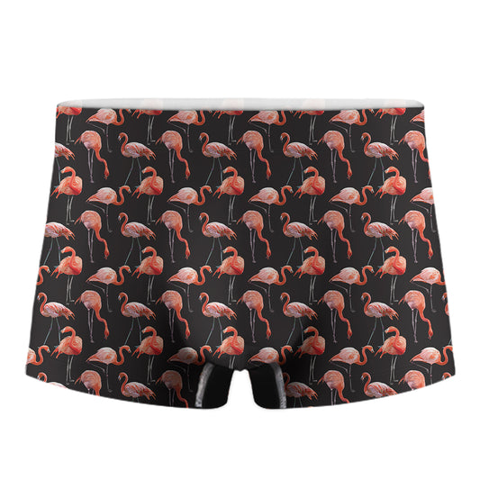 Watercolor Flamingo Pattern Print Men's Boxer Briefs