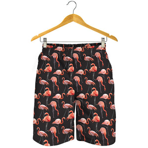 Watercolor Flamingo Pattern Print Men's Shorts