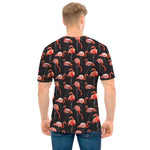 Watercolor Flamingo Pattern Print Men's T-Shirt