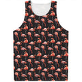 Watercolor Flamingo Pattern Print Men's Tank Top