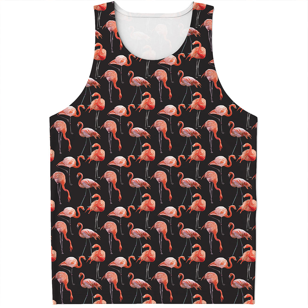 Watercolor Flamingo Pattern Print Men's Tank Top