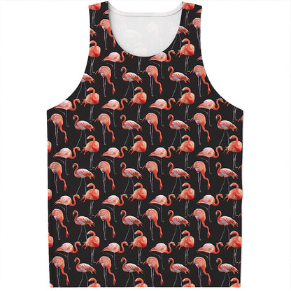 Watercolor Flamingo Pattern Print Men's Tank Top