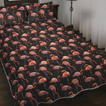 Watercolor Flamingo Pattern Print Quilt Bed Set