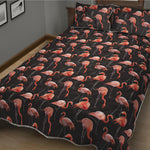 Watercolor Flamingo Pattern Print Quilt Bed Set