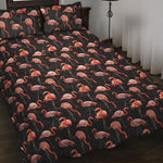 Watercolor Flamingo Pattern Print Quilt Bed Set