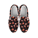 Watercolor Flamingo Pattern Print White Slip On Shoes
