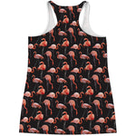 Watercolor Flamingo Pattern Print Women's Racerback Tank Top