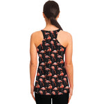 Watercolor Flamingo Pattern Print Women's Racerback Tank Top
