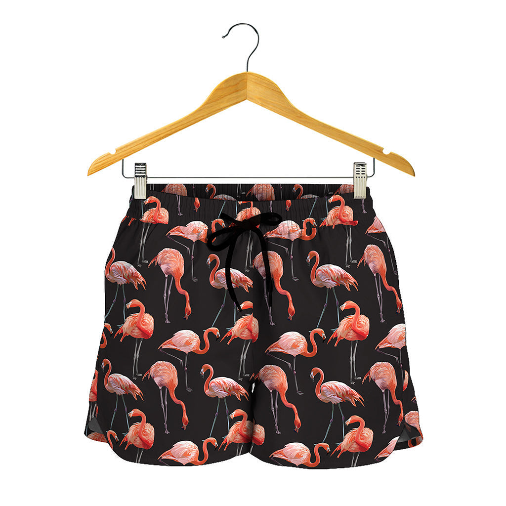 Watercolor Flamingo Pattern Print Women's Shorts
