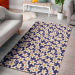 Watercolor Frangipani Flower Print Area Rug
