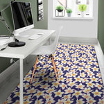 Watercolor Frangipani Flower Print Area Rug