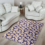 Watercolor Frangipani Flower Print Area Rug