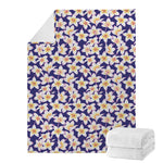 Watercolor Frangipani Flower Print Blanket