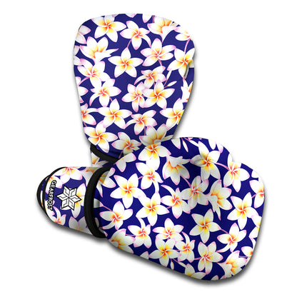 Watercolor Frangipani Flower Print Boxing Gloves