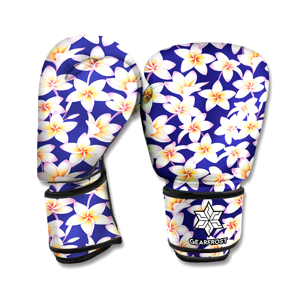 Watercolor Frangipani Flower Print Boxing Gloves