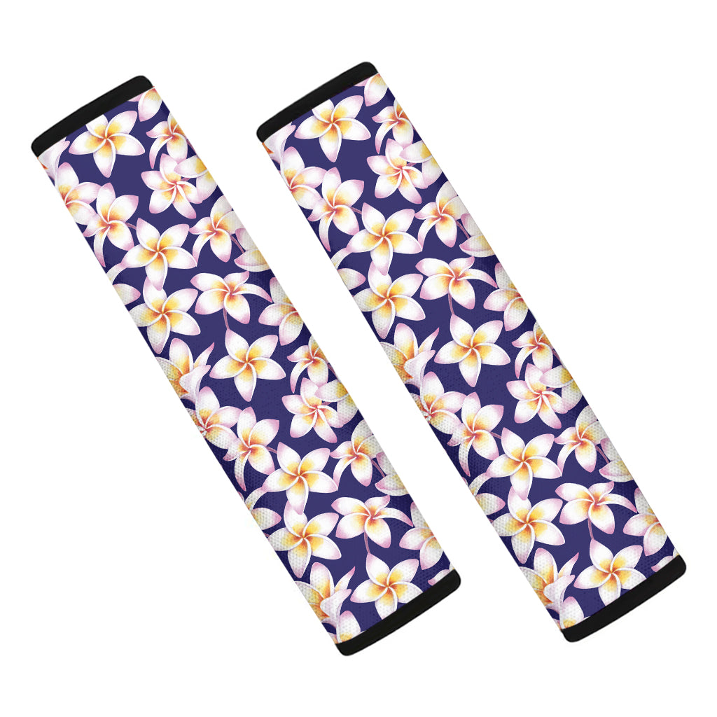 Watercolor Frangipani Flower Print Car Seat Belt Covers