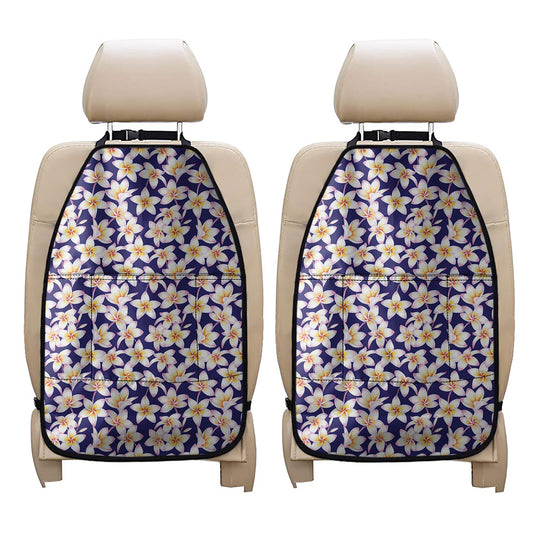 Watercolor Frangipani Flower Print Car Seat Organizers