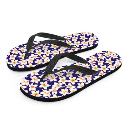 Watercolor Frangipani Flower Print Flip Flops
