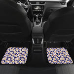 Watercolor Frangipani Flower Print Front and Back Car Floor Mats