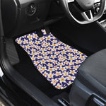 Watercolor Frangipani Flower Print Front and Back Car Floor Mats