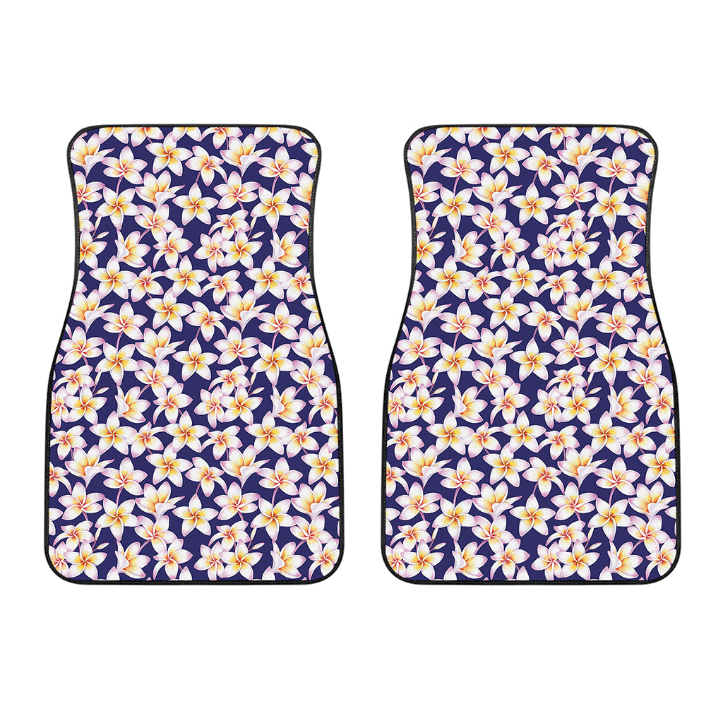 Watercolor Frangipani Flower Print Front Car Floor Mats