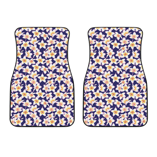Watercolor Frangipani Flower Print Front Car Floor Mats