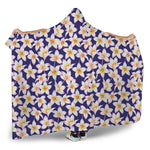 Watercolor Frangipani Flower Print Hooded Blanket