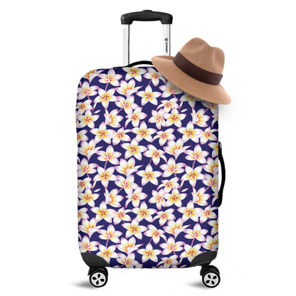 Watercolor Frangipani Flower Print Luggage Cover