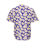 Watercolor Frangipani Flower Print Men's Baseball Jersey