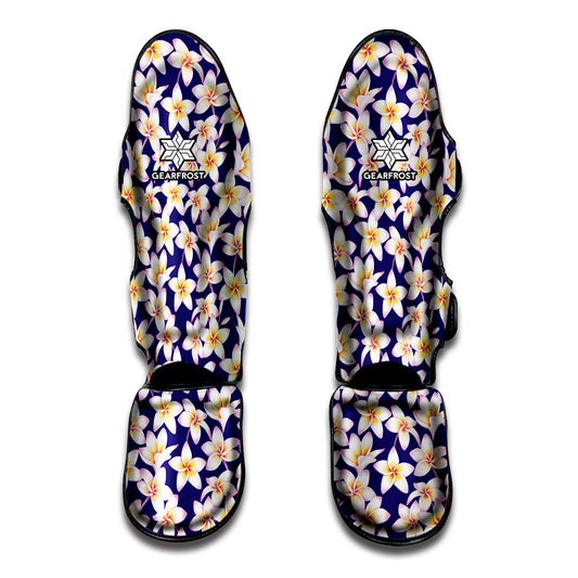 Watercolor Frangipani Flower Print Muay Thai Shin Guard