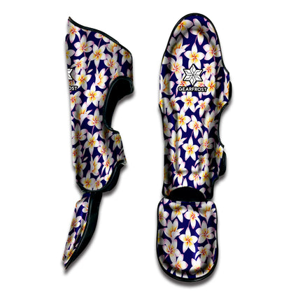 Watercolor Frangipani Flower Print Muay Thai Shin Guard