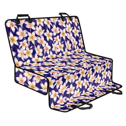 Watercolor Frangipani Flower Print Pet Car Back Seat Cover