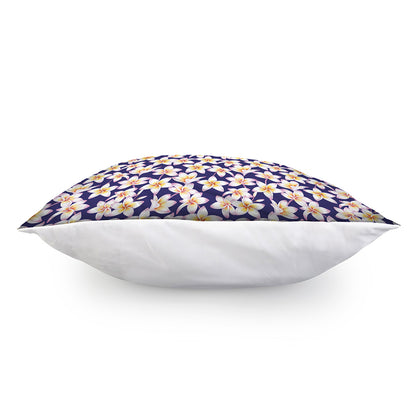 Watercolor Frangipani Flower Print Pillow Cover