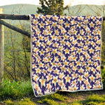 Watercolor Frangipani Flower Print Quilt