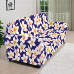 Watercolor Frangipani Flower Print Sofa Cover